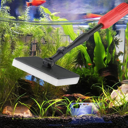 UPETTOOLS Aquarium Clean Tool 6 in 1 Fish Tank Cleaning Kit Algae Scraper Scrubber Pad Adjustable Long Handle Fish Tank Brush Cleaner Set