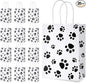 Blulu 20 Pcs Puppy Dog Paw Gift Bags with Paper Twist Handles, Dog Gift Paper Paw Treat Goodie Bags for PET Treat Party Favor, 6.3 x 3.1 x 8.6 Inch(White Backing)