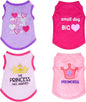 4 Pack Dog Shirts Summer Printed Puppy Clothes Cute Sleeveless Pet T Shirts Dog Clothes for Small Medium Dogs Cats Girl(M)