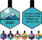 GoTags Silent Dog Tag, Personalized Engraved Hexagon Silicone Dog and Cat Name Pet ID Tags, Soundless No More Jingling Dog Tags (Mountain Blue)