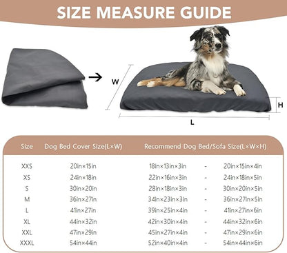 Dog Bed Cover Waterproof Replacement Machine Washable Covers for Dog Bed Heavy Duty Scratch Resistant Mattress Protector Pet Bed 36x27 Inch Grey Cover Only