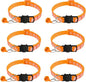 6 Pack Breakaway Cat Collar with Bells, Claw Print Design, Safety Buckle Kitten Collars, 0.4 Inches Width Lightweight, Adjustable 7.5-12.5 Inches Suitable for Girl Boy Cats