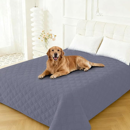 Waterproof Dog Blanket, Non-Slip Soft Pet Bed Cover, Couch Cover for Dogs Washable, Protects Sofa, Furniture, Crate, Car, Tear Resistant Leakproof Pet Blanket (30x70 Inch, Grey Blue)