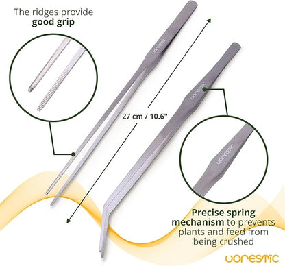 VORESTIC 4Pcs Aquascaping Tools, Stainless Steel Aquarium Tweezers, Scissors and Spatula - Aquascape Tools Set for Trimming, Maintenance