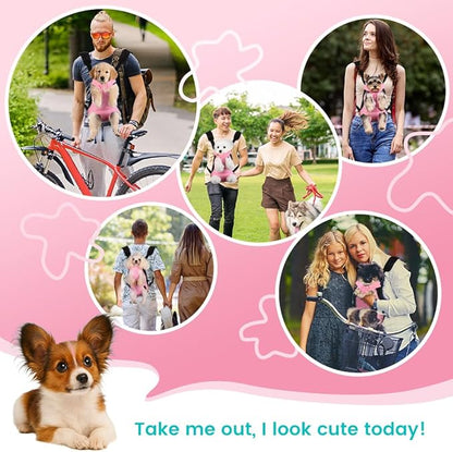 Mosago Dog Backpack Carrier, Pet Sling Front Backpack for Small Medium Dogs 10-16 Lbs, Legs Out, Adjustable Wearable Puppy Chest Travel Bag, Thick Straps & Cushion, Easy-Fit for Hiking/Walking/Camping