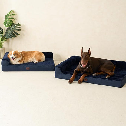 EHEYCIGA Extra Large Dog Bed Othorpedic, Memory Foam XL Dog Bed with Washable Removable Cover, Waterproof Pet Sofa Couch XLarge Size Dogs with Nonskid Bottom, 44x32x6.5, Navy Blue