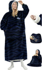 Mewaii Wearable Blanket Hoodie for Adults, Warm Sherpa & Soft Flannel Long Sweatshirt with Giant Pocket, Cozy Gifts for Women