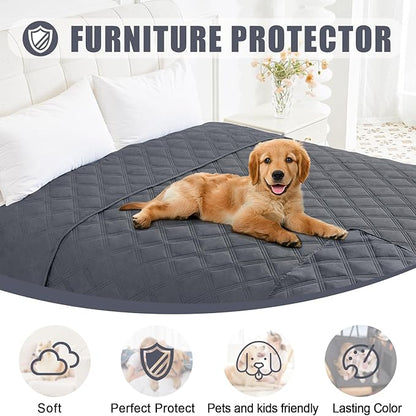 Smiry Waterproof Dog Bed Cover Blanket 40x90, Soft Reversible Pet Blanket, Washable Leakproof Cats Dogs Couch Cover for Sofa, Couch, Furniture, Dark Grey/Dark Grey
