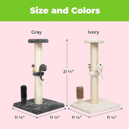Best Pet Supplies Catify Cat Scratcher, Fun Interactive Scratchers, Posts, Poles, Claw Safe, Furniture Saver Indoor Play Support Natural Cat Behaviors Heavy Duty - Gray