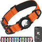 Joytale Airtag Dog Collar, Reflective Pet Collar with Waterproof AirTag Holder, Dual D-Rings, Soft Padded Adjustable for Small Dogs, Orange, S