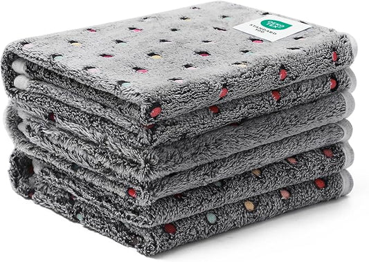 Luciphia 1 Pack 3 Blankets Super Soft Cute Dot Pattern Pet Blanket Flannel Throw for Dog Puppy Cat Small(23x16), Grey