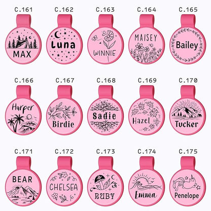 Silent Silicone Dog Tags, Custom Engraved Pet ID Tags for Cats and Dogs, Personalized Small Size Cat Tags with Cute Designs (Designs, Small)