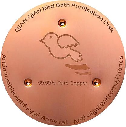 QIANQIAN Bird Bath Copper Disk, Copper Bird Bath Purification Disk (2, Copper)