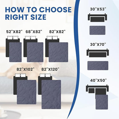 Waterproof Dog Bed Cover Pet Blanket, Soft Couch Cover for Dogs Washable, Non-Slip Dog Blanket Protect Furniture Couch Sofa Car for Puppy Large Dogs Cat (82x102 Inch, Grey Blue)