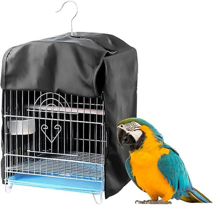 Bird Cage Cover Black Pet Cage Cover Good Night Dustproof Birdcage Cover for Lovebirds Macaw Parakeets Bird Cage Accessories, 35x35x50cm