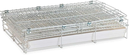 Collapsable Bird, Parrot, Dog, Bunny, Rabbit and Cat Carrier Travel Vet Carrier Cage (19" x 12" x 16"H, White)