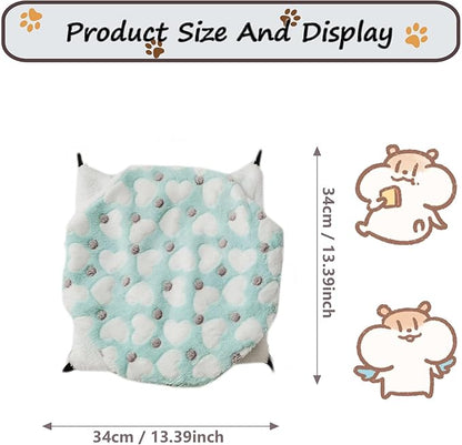 Cat Hammock for Cage, Soft Warm Hanging Bed for Kitten, Guinea Pig, Ferret, Rat, Chinchilla and Other Small Pets, Cozy Bunkbed 13.39"x13.39"