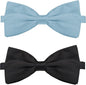 KOOLMOX Light Blue Dog Bow Tie, Black Dog Bowties with Adjustable Collar for Medium Large Dogs Cats Pets Wedding Birthday Graduation Independence Day Homecoming Grooming, 2 Pack, Black and Light Blue