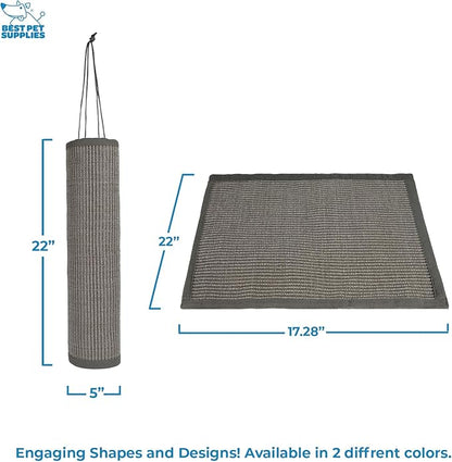 Best Pet Supplies Catify Cat Scratcher, Fun Interactive Scratchers, Posts, Poles, Claw Safe, Furniture Saver Indoor Play Support Natural Cat Behaviors Heavy Duty - Log (Gray)