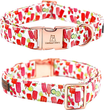 Lionheart glory Dog Collar, Dog Collar with Bow, Popsicle Print Girl or Boy Dog Bowtie Collar Cute Pet Collar Gift for Medium Dog