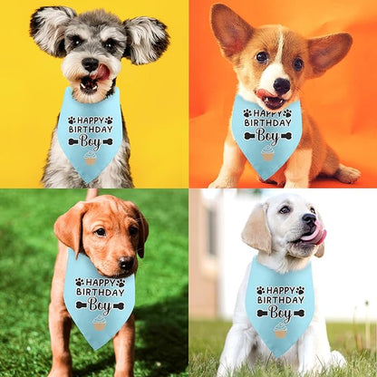Dog Birthday Bandana Boy Happy Birthday Gifts for Dogs Photo Prop Party Supplies Puppy Pet Scarf Accessories for Dog Lovers