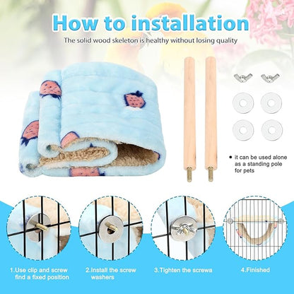 BWOGUE Winter Warm Bird Nest Bed Hanging Hammock Snuggle Hut Parrot House Tent Toy Bird Cage Perch for Parakeet Budgies Cockatiels Lovebird Cockatoo Finch Hamster Chinchilla Guinea Pig