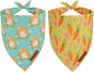 ADOGGYGO Easter Dog Bandana 2 Pack, Bunny Egg Carrot Print Pet Scarf Bib, Adjustable Fit Green Yellow Easter Bandanas for Extra Large Dogs (X-Large)