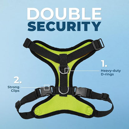 Voyager Step-in Pet Harness - All Weather Mesh, Adjustable Step in Harness for Cats and Dogs by Best Pet Supplies - Lime Green/Black Trim, M