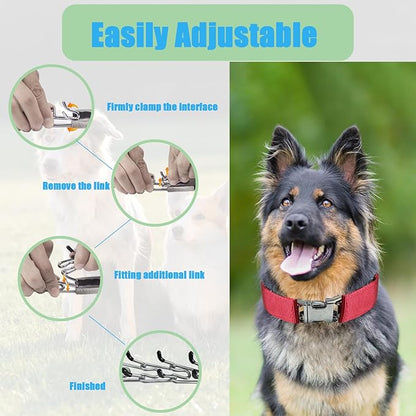 Prong Training Collar for Dogs, Rotating Ring Welding, Adjustable Dog Training Pinch Collar with Quick Release Buckle, for Small Medium Large Dogs