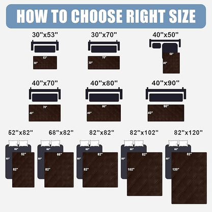 Smiry Waterproof Dog Bed Cover Blanket 40x80, Soft Reversible Pet Blanket, Washable Leakproof Cats Dogs Couch Cover for Sofa, Couch, Furniture, Chocolate/Chocolate