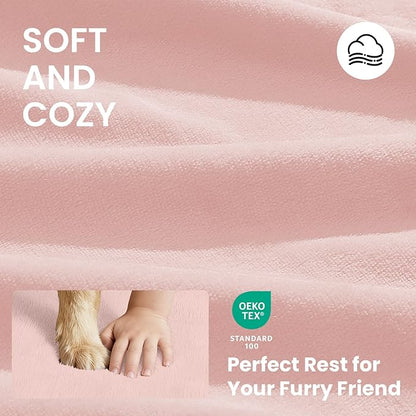 OhGeni Orthopedic Waterproof Dog Bed for Large Dogs, Machine-Washable Removable Cover in Easy-Clean Fabric, High Density Foam & Easy-Carry Handle, Suitable for Crate, 41 inch (Pink)