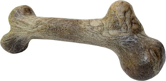 Pet Qwerks Dinosaur BarkBone - Nylon Dog Bone for Aggressive Chewers - Bacon Flavor - 6.5"