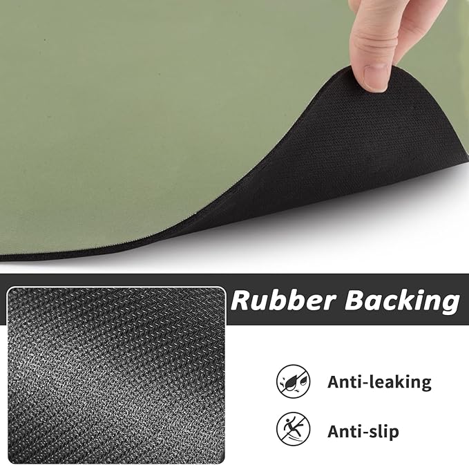 Dog Food Mat - Absorbent Cat Mat for Food and Water, No Stains Pet Feeding Bowl Mat, Easy to Clean Pet Placemats, Quick Dry Dog Water Dispenser Mat for Messy Drinkers | Paw Green 16"x 24"