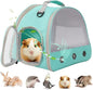 Breathable Guinea Pig Carrier Backpack with Nylon Mesh Window Portable Carrier for Guinea Pig, Bunny Bearded Dragon Bird Chinchilla Ferret Travel Outdoor