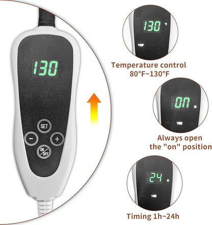Cat Heating Pad 18x18 in with Smart Thermostat Switch and Power Line Protection Tube,Obtained MET and UL Dual Certification,Waterproof Pet Heating Pad for Cats-Rose