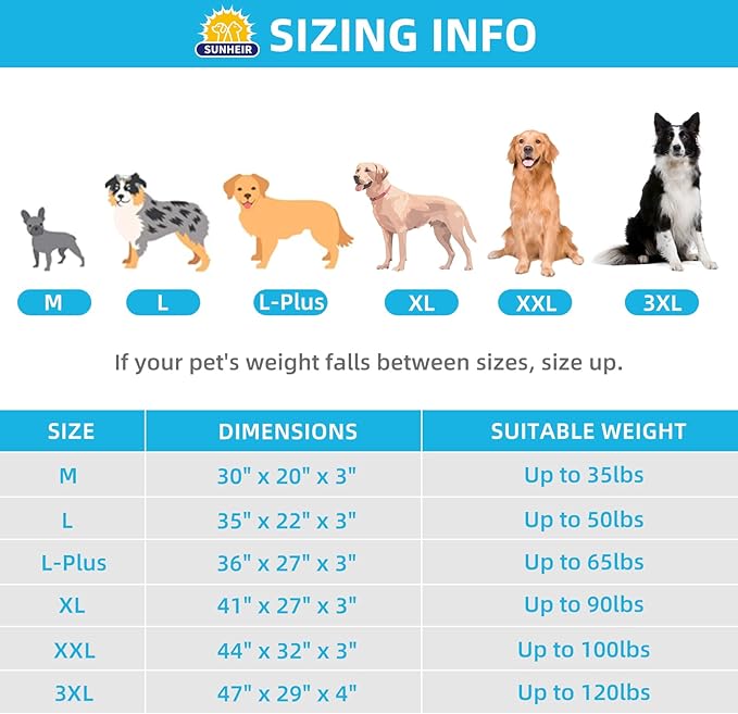 Sunheir Extra Large Waterproof Dog Bed, Jumbo Orthopedic Dog Beds with Removable Washable Cover for Large Dogs, Pet Bed Mat Egg-Crate Foam, 3XL(47.5"X29"X4"), Grey