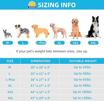 Sunheir XXL Dog Bed Extra Large Waterproof Big Orthopedic Dog Beds with Removable Washable Cover for Large Dogs, Pet Bed Mat Egg-Crate Foam, XXL(44"X32"X3"), Light Grey