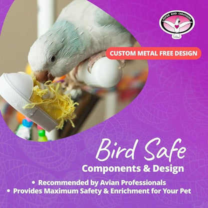 Super Bird Creations SB50011 Sneaker Bird Toy - Durable Safe Chew Toy - Ideal for Cockatiels Parakeets Parrots Small to Large Birds - Vibrant, Assorted Colors 3" x1-1/2 x 1-3/8" (24 Pack)