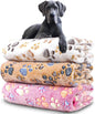 Dog Blankets for Medium Large Dogs, 3 Pack Dog Blanket Washable 41" x 31", Fuzzy Soft Pet Mat Throw Cover for Kennel Crate Bed, Cute Paw Pattern, Cat Blanket, Blankets for Dogs, Pet Blanket
