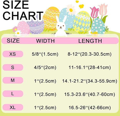 Easter Day Dog Collar, UP URARA PUP Easter Bunny Adjustable Pet Collar with Quick Release, Colorful Rabbits Dog Collars for Small Medium Large Dogs