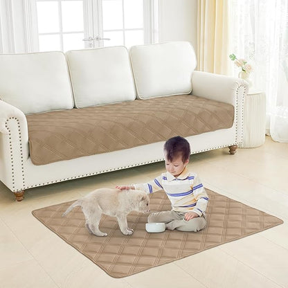 Smiry Waterproof Dog Bed Cover Blanket 40x80, Soft Reversible Pet Blanket, Washable Leakproof Cats Dogs Couch Cover for Sofa, Couch, Furniture, Camel/Camel