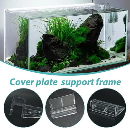 15 Pcs Rimless Aquarium Lid Clips for 11-12mm Glass, Clear Acrylic Aquarium Cover Support Clamps for Fish Tank Lid Holder, Plastic Tank Top Clips for Glass Canopy or Piscine Hoods and Covers
