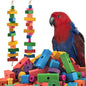 Bird Toys for Parrot, 165 Pcs Colorful Multi-Shaped DIY Wooden Blocks Craft, Birds Cage Chewing Playing Training Toy for Cockatoos, Macaws, African Grey and Small Medium Parrots