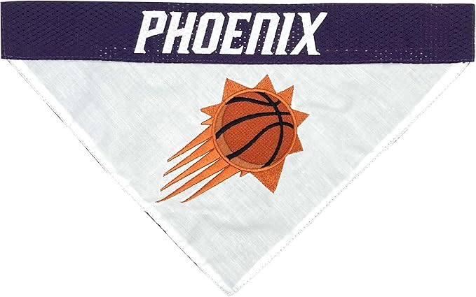 Pets First NBA Dog Bandana -Pheonix Suns Reversible Bandana. 2 Sided Home & Away Sports Bandana with a Premium Embroidery Team Logo, Small/Medium