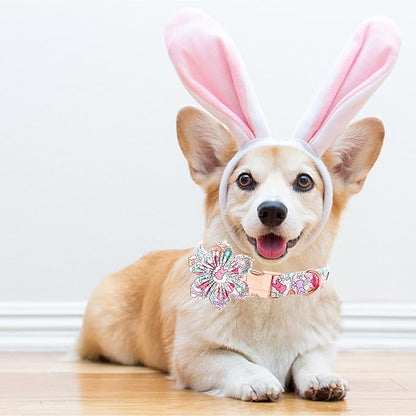 Lionheart glory Easter Day Dog Collar with Flower Dog Collar for Small Dogs, Rabbits Colorful Dogs Collars Flowers Spring Collars Puppy Flowers