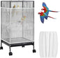 Universal Bird Cage Seed Catcher Net, White Adjustable Birdcage Mesh Cover, Stretchy Band Skirts Bird Cage Net for Parrot Cages Stops Scatter, Breathable & Reusable