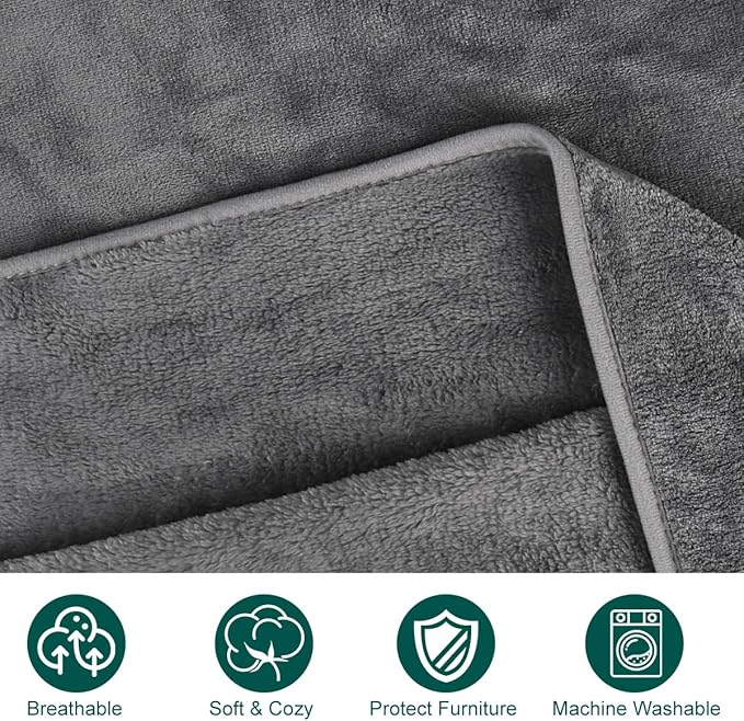 Onarway Dog Blanket Washable for Puppy: 4 Packs Dog Blankets 40”x28” - Fluffy Soft Small Throw for Cat Puppy Kitten Dogs - Fleece Pet Blankets for Bed Sofa Car and Indoor - Grey and Khaki