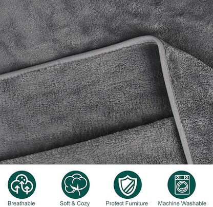 Onarway Dog Blanket Washable for Puppy: 4 Packs Dog Blankets 40”x28” - Fluffy Soft Small Throw for Cat Puppy Kitten Dogs - Fleece Pet Blankets for Bed Sofa Car and Indoor - Grey and Khaki