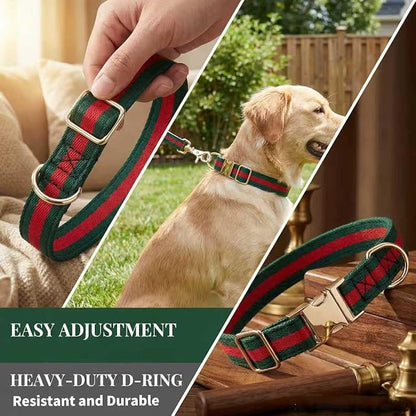 Premium Dog Collar, Cute Dog Collars Luxury Style, Durable Pet Collars and Dog Leash with Metal Buckle Safety for Puppy Small Dogs