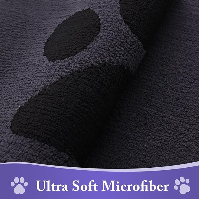 Buganda Dog Door Mat for Muddy Paws, Absorbent Dirt Trapper Non Slip Indoor Doormats, Washable Low-Profile Mat for Mud Dogs, Entryway Carpet for Inside Floor (59x35 Inches, Black)